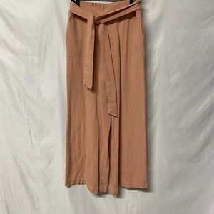 Mo:vint Anthropologie Elastic Waist Tie Peach Size S  See Measurements